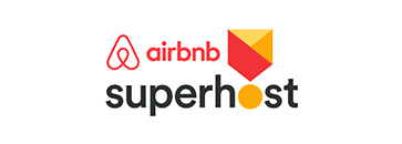 A logo of airbnb and superhost