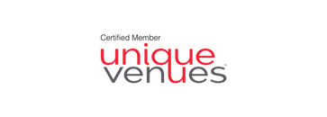A logo of unique venues, which is certified member.